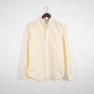 Teddy Stratford NYC Men's Button zip Button Down Shirt In Yellow size 1